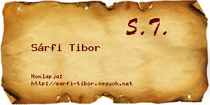 Sárfi Tibor névjegykártya