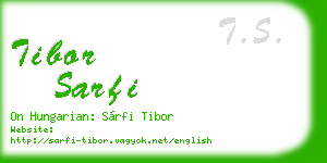tibor sarfi business card