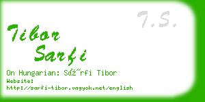 tibor sarfi business card